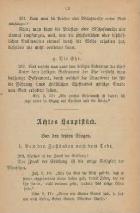 Achtes Hauptstück. Von den letzten Dingen