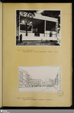 Abb. 6 Le Corbusier " Pavillon de l´Esprit Nouveau" Paris 1929 - Abb. 7 Le Corbusier "Projets Wanner", Genève, 1928/29