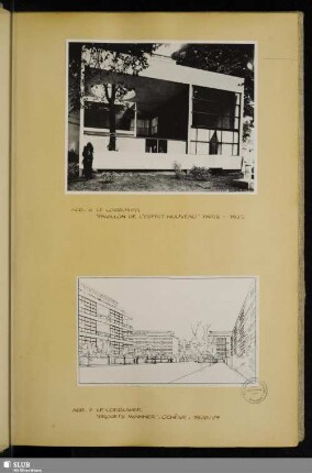 Abb. 6 Le Corbusier " Pavillon de l´Esprit Nouveau" Paris 1929 - Abb. 7 Le Corbusier "Projets Wanner", Genève, 1928/29