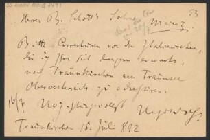 Brief an B. Schott's Söhne : 15.07.1892