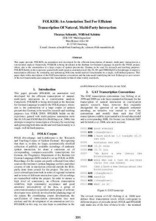 FOLKER : an annotation tool for efficient transcription of natural, multi-party interaction