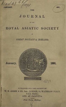 Journal of the Royal Asiatic Society. 1891