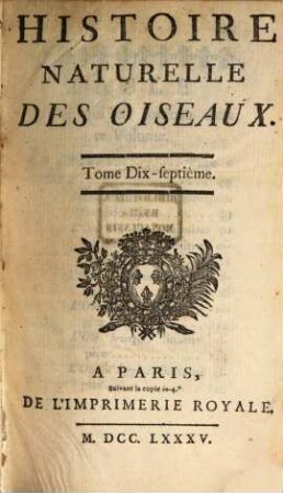 Histoire naturelle des oiseaux, T.17