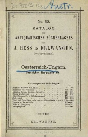 Katalog. 32. [ca. 1889]