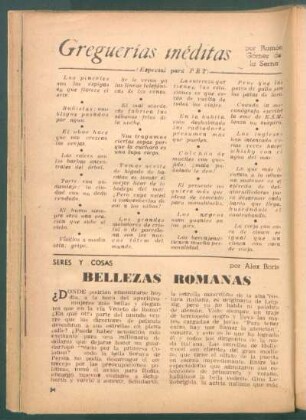 Bellezas romanas : Seres y cosas