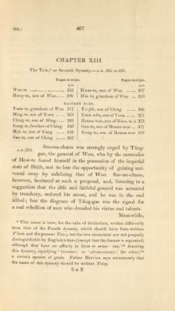 Chapter XIII [XII] . The Tein, *or Seventh Dynasty. - A.D. 265 to 420
