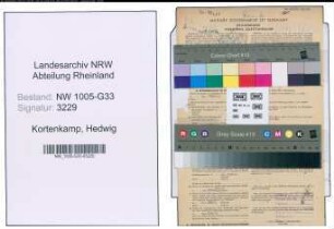 Entnazifizierung Hedwig Kortenkamp , geb. 28.08.1922 (Studentin)