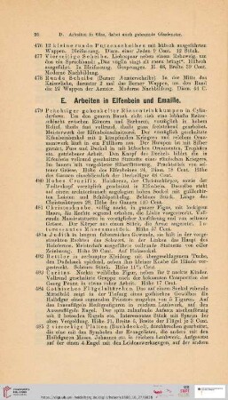 E. Arbeiten in Elfenbein und Emaille (Nr. 479-506)
