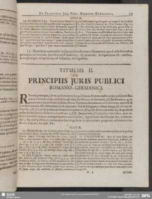 Titulus II. De Principiis Juris Publici Romano-Germanici