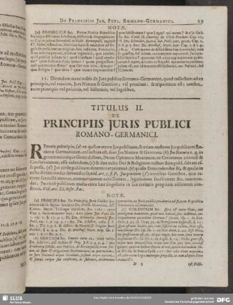 Titulus II. De Principiis Juris Publici Romano-Germanici