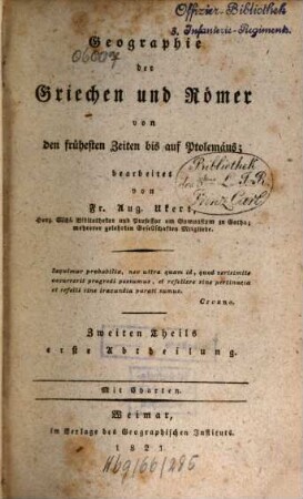Geographie der Griechen und Römer von den frühesten Zeiten bis auf Ptolemäus, 2,1. Physische Geographie der Griechen und Römer