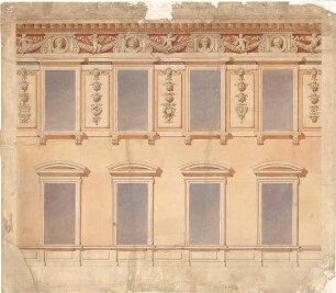 Neureuther, Gottfried von; München; Königlich - Bayerische Polytechnische Schule (TU) - Fassade (Teilansicht)