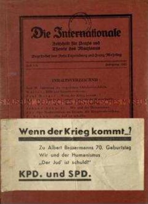 Sozialistische Zeitschrift begründet von Rosa Luxemburg und Franz Mehring, Jg. 1937