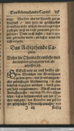 Das Achtzehende Capitel. Woher die Ohnmacht entstehe, und wie derselben zubegegnen, und abzuhelffen sey