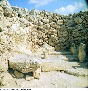 Malta. Mgarr. Tempelanlage Ta' Hagrat, Südtempel