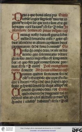 In ascensione domini ad primas vesperas capitulum Unicuique nostrum data est gratia...