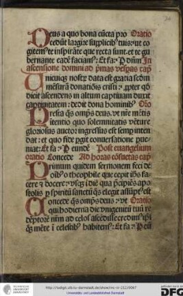 In ascensione domini ad primas vesperas capitulum Unicuique nostrum data est gratia...