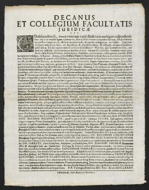 Decanus Et Collegium Facultatis Juridicae L. B. S.
