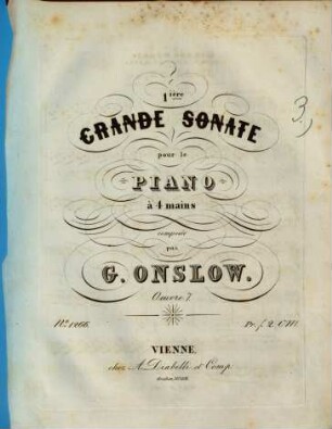 1ière grande sonate pour le piano à 4 mains : oeuvre 7