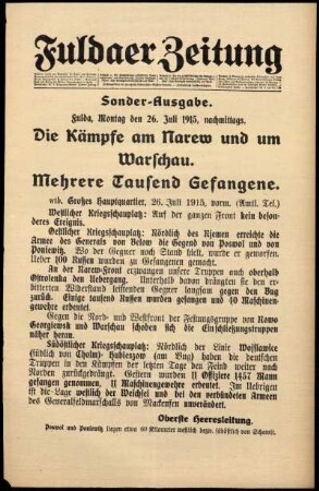 Ausgabe vom Montag, den 26. Juli 1915.
