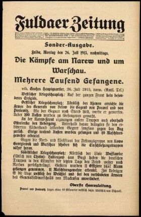 Ausgabe vom Montag, den 26. Juli 1915.