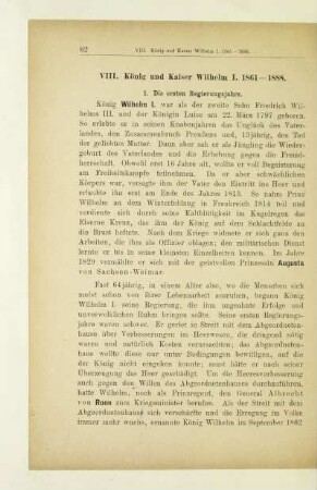 VIII. König und Kaiser Wilhelm. 1861 - 1888