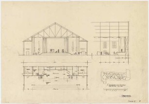 Fick, Roderich; Obersalzberg; Theaterhalle - Bühne (Grundriss; Schnitte)