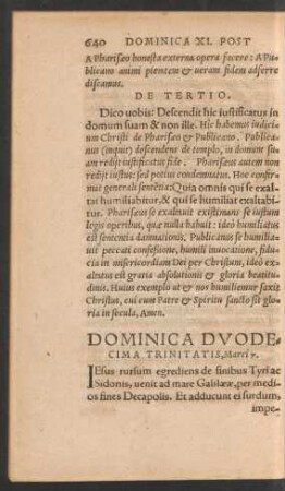 Dominica Duodecima Trinitatis ...