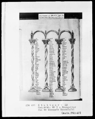 Evangeliar — ---, Folio 8versoKanontafel