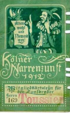 Eintrittskarte zum Karneval