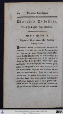 Vierzehnte Abtheilung. Naturgeschichte von Arabien.