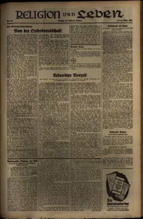 Zweite Ausgabe vom Samstag, den 13. März 1937.