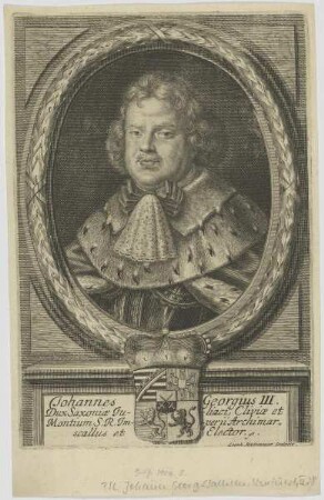 Bildnis des Johannes Georgius III., Dux Saxoniae