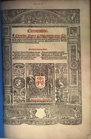 Clementine. Cleme[n]tis Quinti Co[n]stitutiones, quas Clementinas vocant