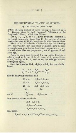 The mechanical tracing of curves.