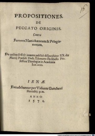 Propositiones de peccato originis : contra furores Manichaeorum & Pelagianorum