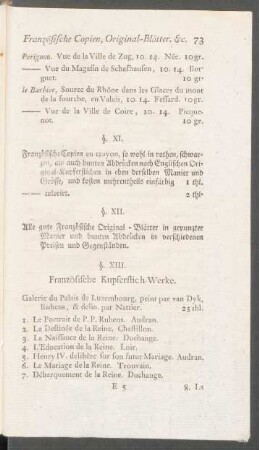 §. XIII. Französische Kupferstich-Werke