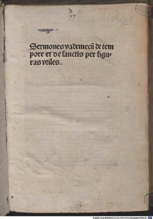 Sermones vademecum de tempore et de sanctis