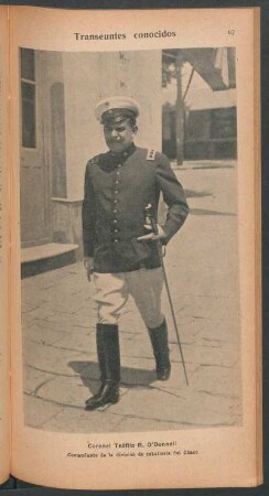 Coronel Teófilo R. O'Donnell, comandante de la división de caballería del Chaco - [Retrato] : Transeúntes conocidos