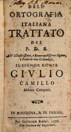 Dell'Ortografia Italiana Trattato