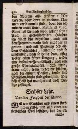 390-406, Sechste Lehr. Von der Freyheit der Sinne