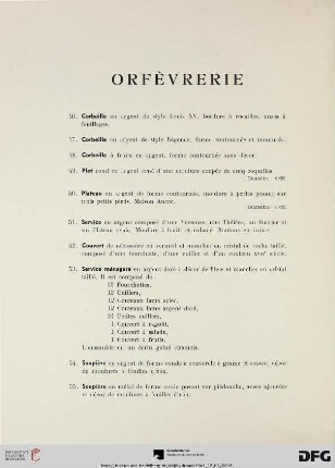 Orfèvrerie (Nr. 46-55)