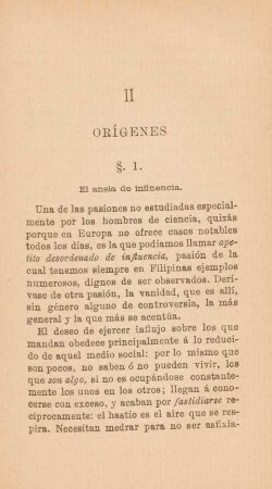 II. Orígenes