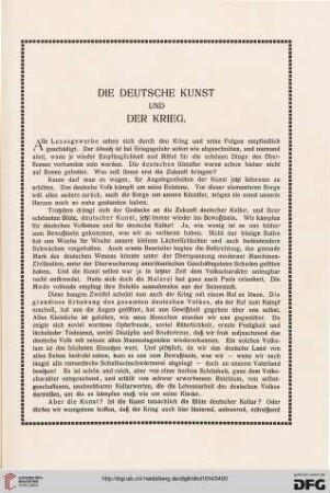 Die Deutsche Kunst und der Krieg