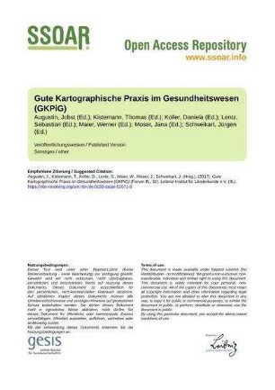 Gute Kartographische Praxis im Gesundheitswesen (GKPiG)