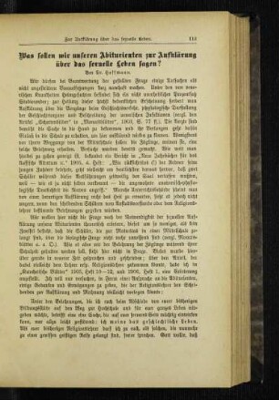 Was sollen wir unseren Abiturienten zur Aufklärung über das sexuelle Leben sagen?