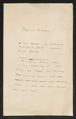 Brief von Gerhart Hauptmann an Gegenwart / Redaktion 