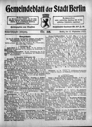 1922,38: Nr. 38, 17. September 1922