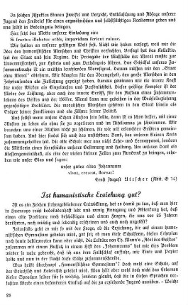 Ist humanistische Erziehung gut?