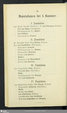 Deputationen der I. Kammer